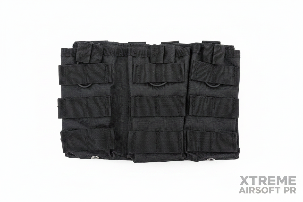 Xtre Tactical Triple MOLLE M4 Magazine Pouch Black - Xtreme Airsoft PR