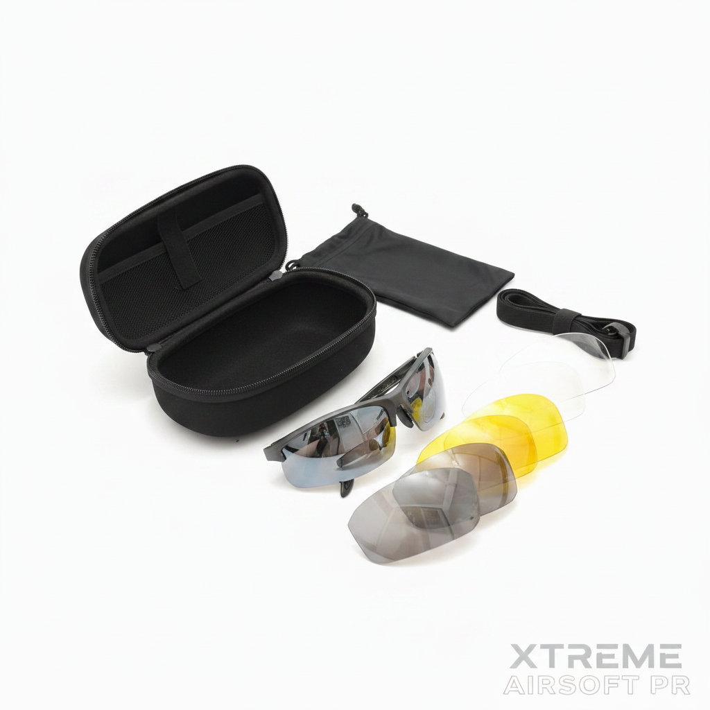 Xtre Tactical 4-Lens Interchangeable Tactical Glasses Kit - Xtreme Airsoft PR
